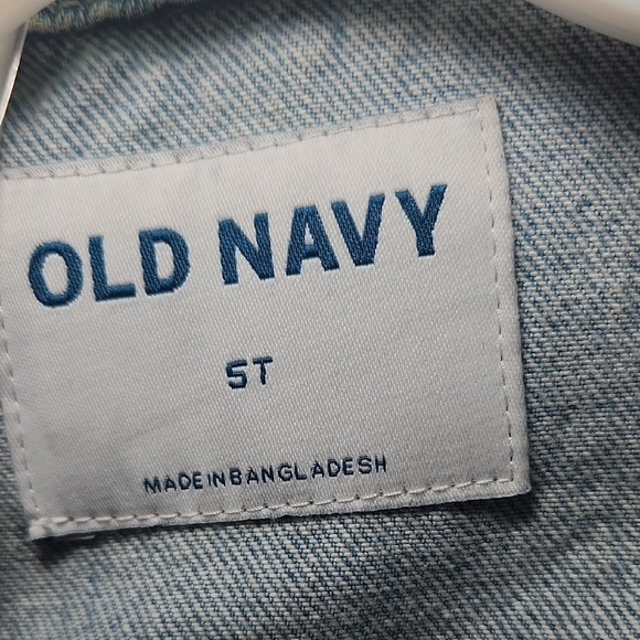 Old Navy Kids Blue Jean Jacket Set with Colorful Buttons - Picture 2 of 7